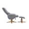 Casa Sinatra Swivel Manual Recliner Chair & Footstool , Lake Blue