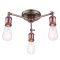 Endon Hal 3 Semi Flush Ceiling Light, Copper