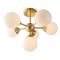 Endon Oscar 6 Light Ceiling Light, Brushed Brass