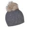 Sabbot Headwear Sigrid Knitted Bobble Hat, Grey