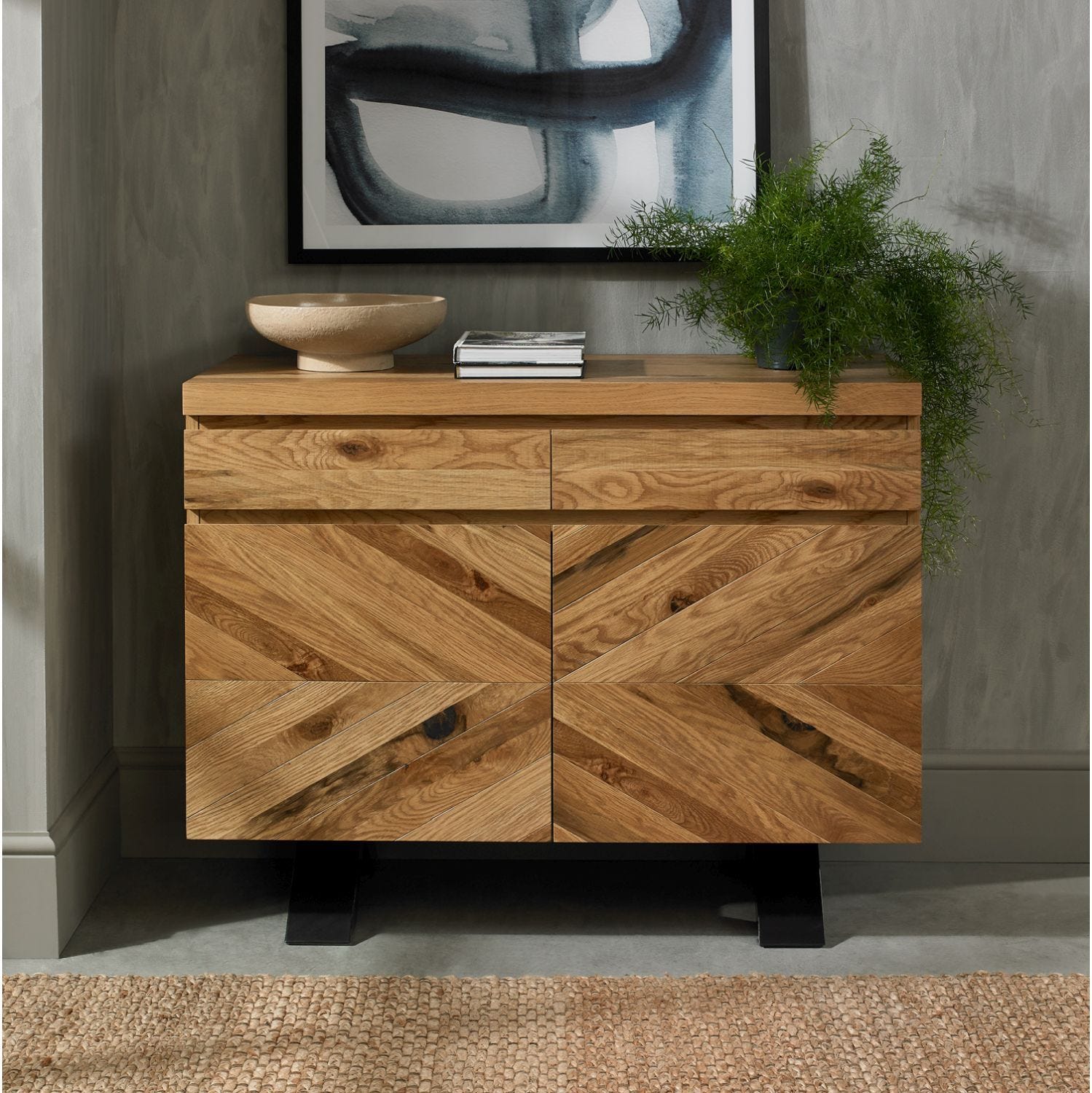 Narrow depth hot sale sideboard