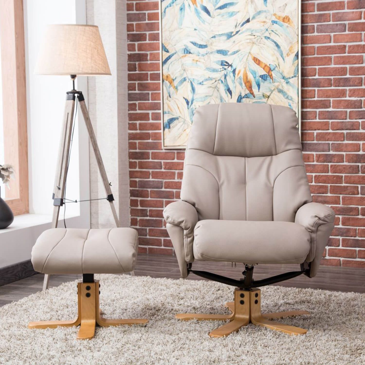 Grey faux leather recliner sales