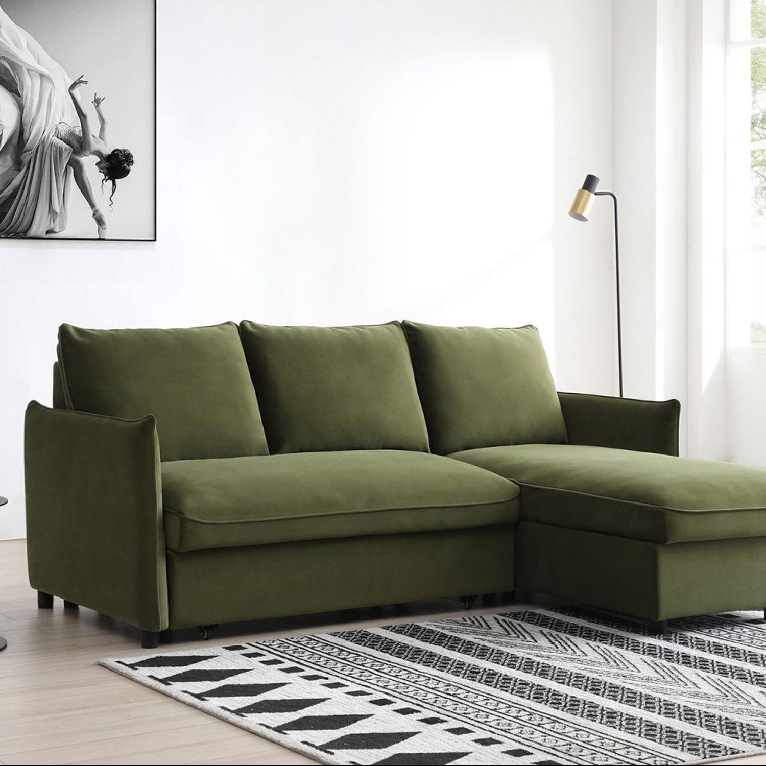 Olive green sofa clearance bed