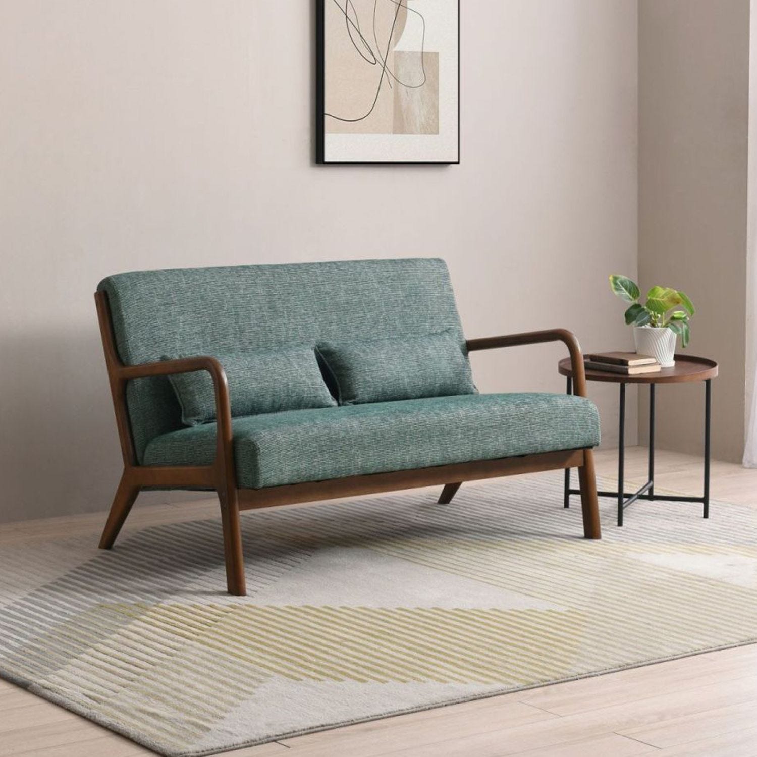 Casa Danna Fabric 2 Seater Sofa Leto Green Leekes
