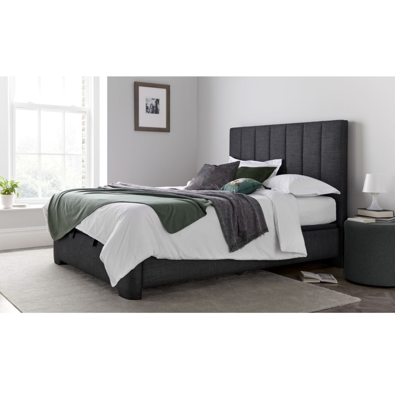 Casa Macy Ottoman Bed Frame King Pendle Slate