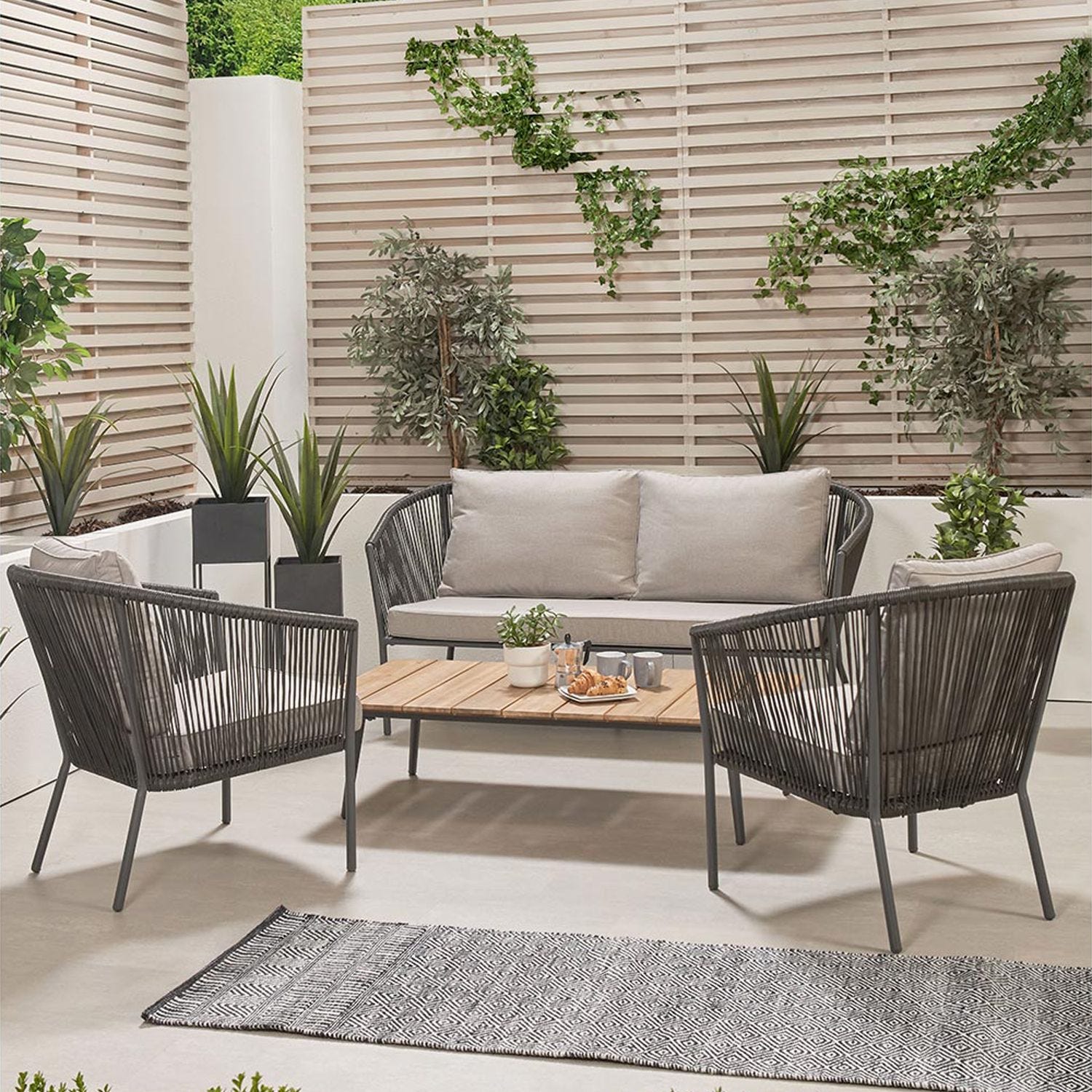 Grey outdoor hot sale lounge