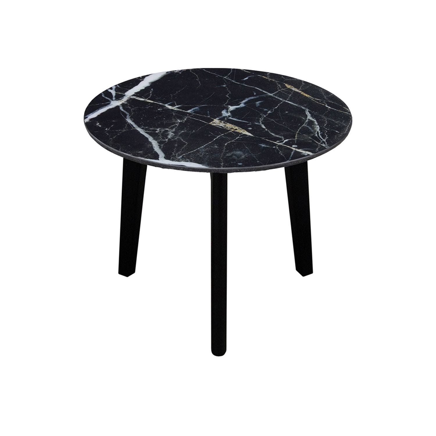 Black and shop marble bedside table