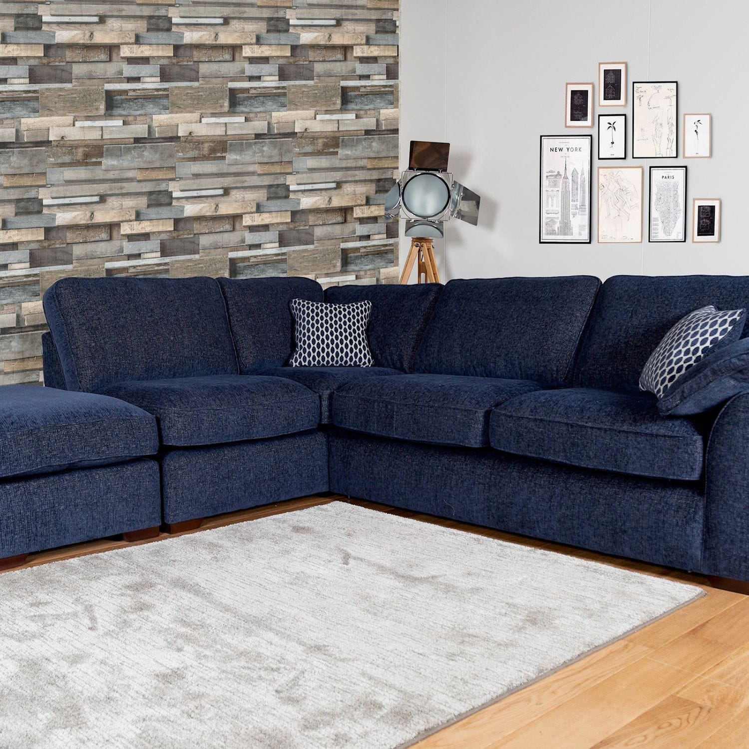 Navy hotsell fabric couch