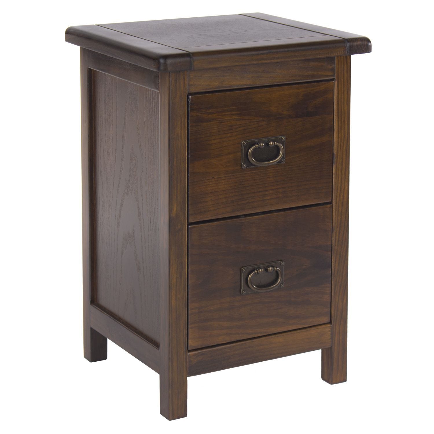 Narrow wooden bedside top table