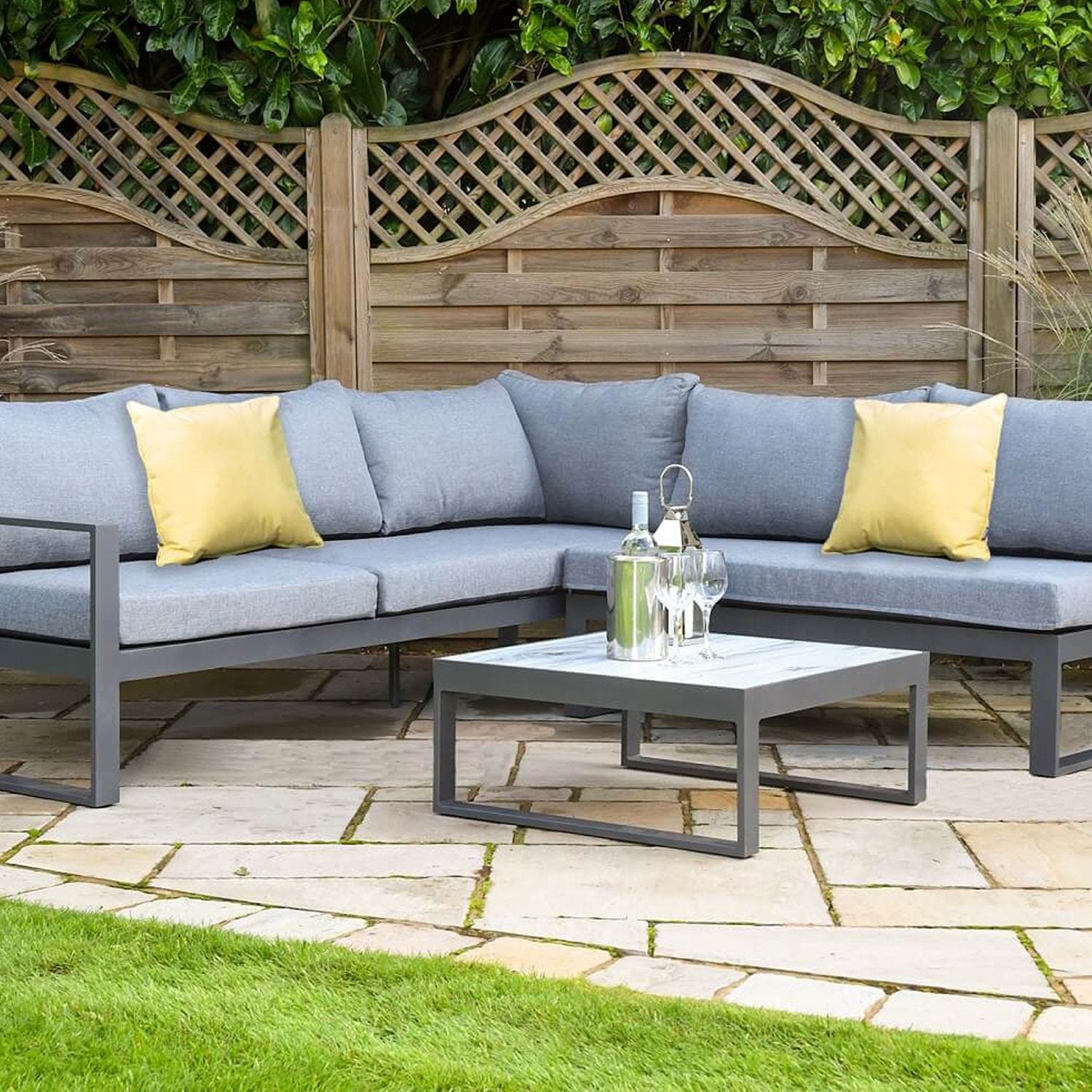 Hartman Vienna Square Garden Corner Set with Lounger Grey
