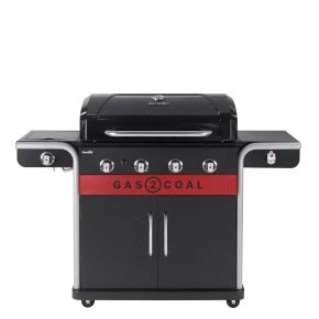 Char-Broil Gas2Coal 2.0 4 Burner Hybrid  BBQ, Black