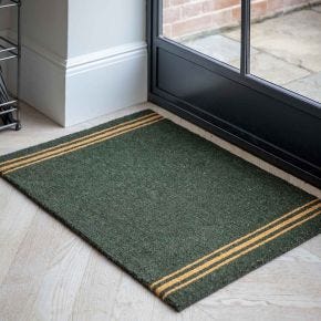 Garden Trading Triple Stripe Doormat, Large, Forest Green