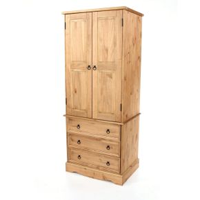 Casa Connor 2 Door 3 Drawer Wardrobe, Pine