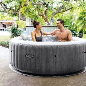 Intex PureSpa Greywood Deluxe Inflatable Hot Tub, 4 Person