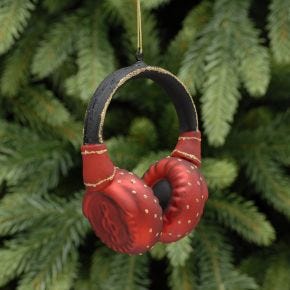 Festive Glass Headphones Hanging Tree Decoration