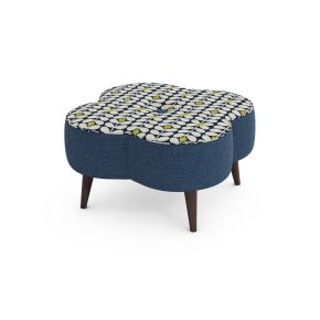 Orla Kiely Daisy Fabric Large Footstool, Barrow Navy