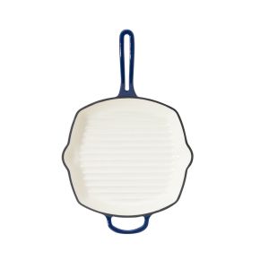 Casa 26cm Cast Iron Grill Pan 26cm, Blue