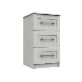 Casa Madrid 3 Drawer Bedside Cabinet, Grey