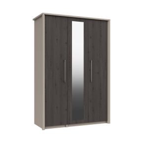 Casa Lyon 3 Door Mirrored Wardrobe, Anthracite