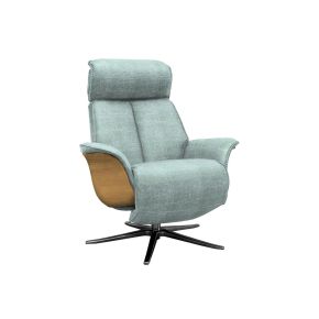 G Plan Oslo Power Recliner Veneer Side Fabric Armchair, Dali Sky
