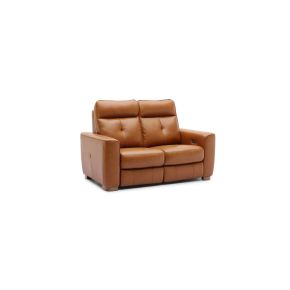 Casa Mia 2 Seater Power Recliner & Head Tilt Leather Sofa, Tan