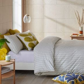 Orla Kiely Tiny Stem Duvet Cover, King, Light Cool Grey