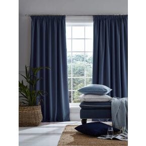 Laura Ashley Stephanie Blackout Curtains, 162 x 137cm, Midnight