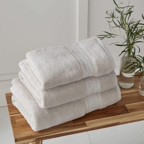 Laura Ashley Luxury Embroidered Bath Towel, Dove Grey
