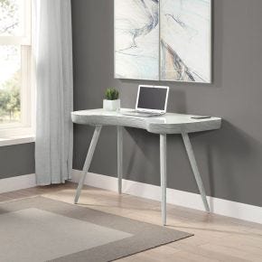 Jual San Francisco Curve Office Desk With Drawers, Grey