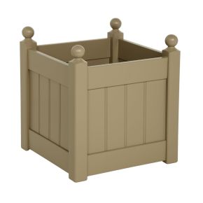 AFK Classic Square Wooden Painted Planter, 38cm, Nutmeg