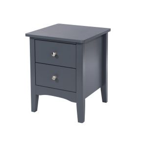 Casa Carla Petite 2 Drawer Bedside Cabinet, Midnight Blue