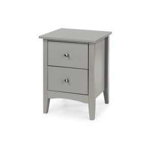 Casa Carla 2 Drawer Bedside Cabinet, Light Grey