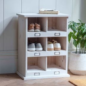 Garden Trading Chedworth 8 Shoe Locker, White Wash Spruce