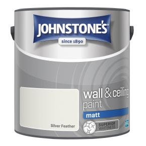 Johnstone's Matt Emulsion Paint, 2.5L, Silver Feather