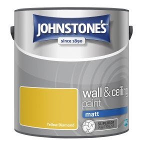 Johnstone's Matt Emulsion Paint, 2.5L, Yellow Diamond