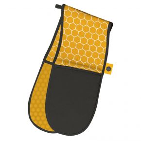 Kitchen Pantry Honeycomb Double Oven Glove, Yellow