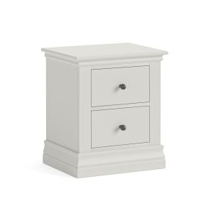 Casa Anna 2 Drawer Bedside Cabinet, Cotton White