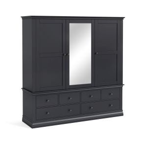 Casa Anna Triple Wardrobe, Charcoal