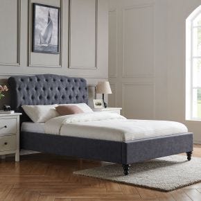 Casa Gerbera Bed Frame, Double, Dark Grey