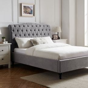 Casa Gerbera Bed Frame, King, Light Grey