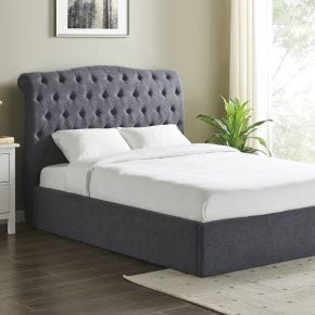 Casa Gerbera Storage Bed Frame, Single, Dark Grey