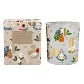 Gisela Graham 12 Days of Christmas Boxed Candle Pot, Large