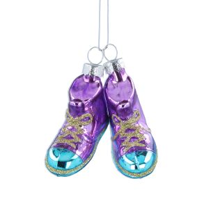 Gisela Graham Glass Shoes Hanging Tree Decoration