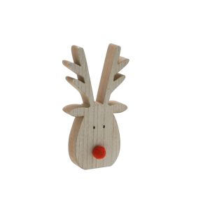 Festive Wooden Reindeer Head Ornament