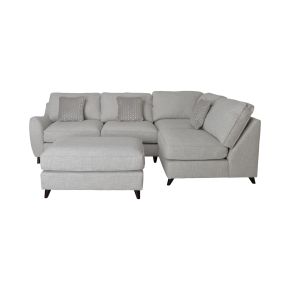 Casa Rosie Fabric Corner Chaise & Stool
