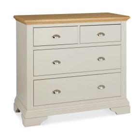 Casa Bampton 2+2 Drawer Chest, Soft Grey/Oak