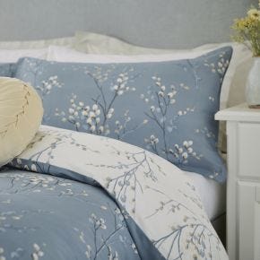 Laura Ashley Pussy Willow Standard Pillowcase Pair, Dark Seaspray