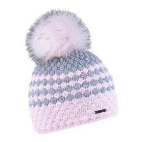 Sabbot Headwear Chloe Knitted Bobble Hat, Pink & Grey