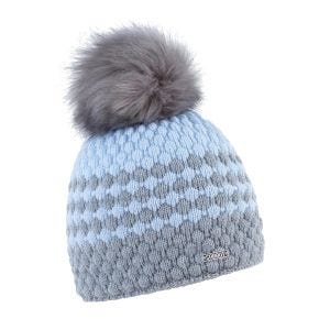 Sabbot Headwear Chloe Knitted Bobble Hat, Sky Blue & Grey