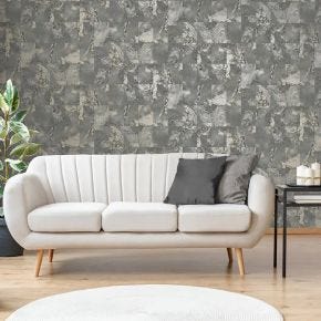 Fine Décor Savona Marble Tile Wallpaper, Slate